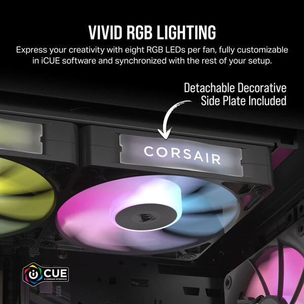 Corsair iCUE Link RX140 RGB 140mm PWM Black Cabinet Fan (Dual Pack)